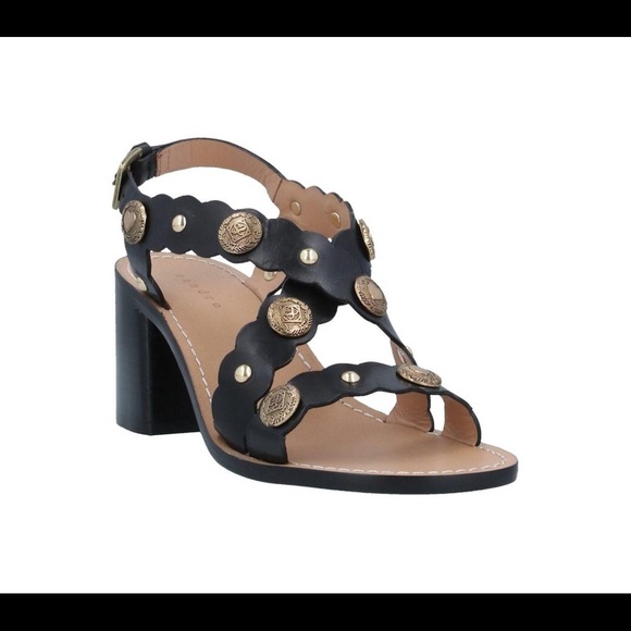 SANDRO NWT VESPER LEATHER SLINGBACK SANDALS SZ 7 - Picture 3 of 6